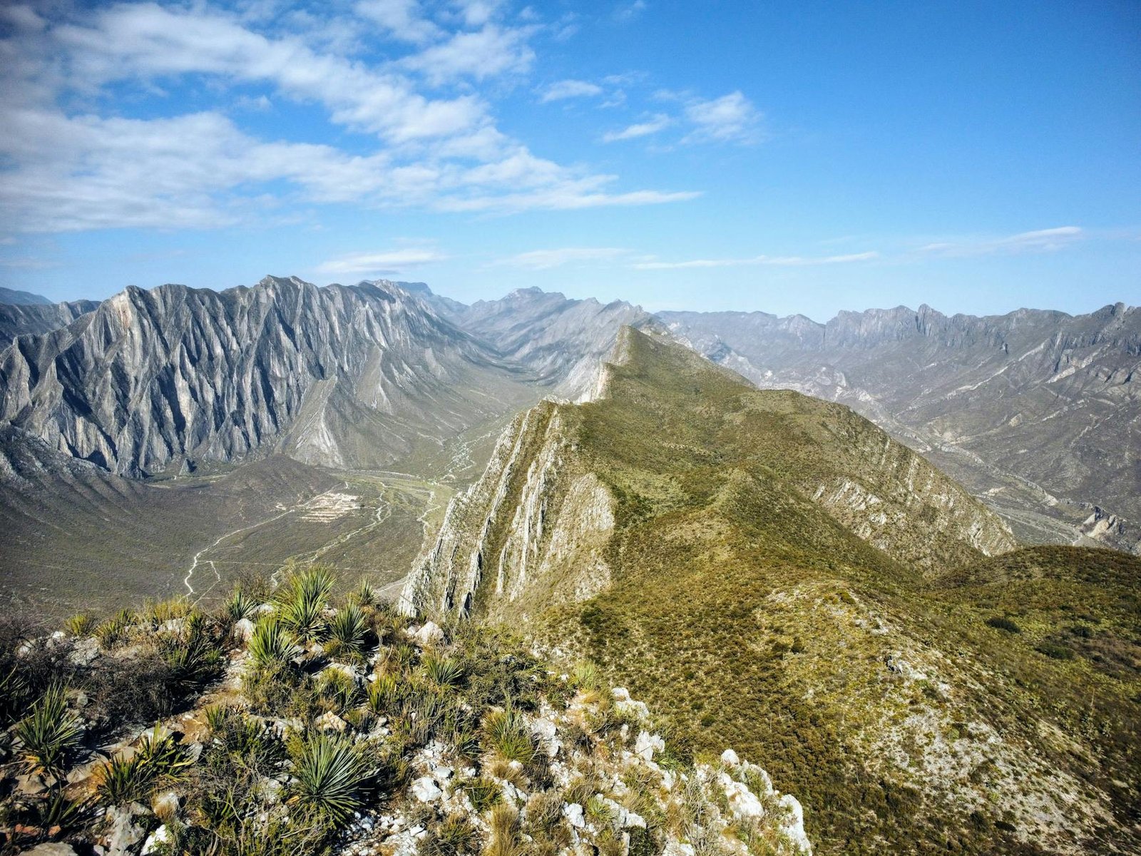 Stunning mountainous landscape in Monterrey, Mexico under a clear blue sky.