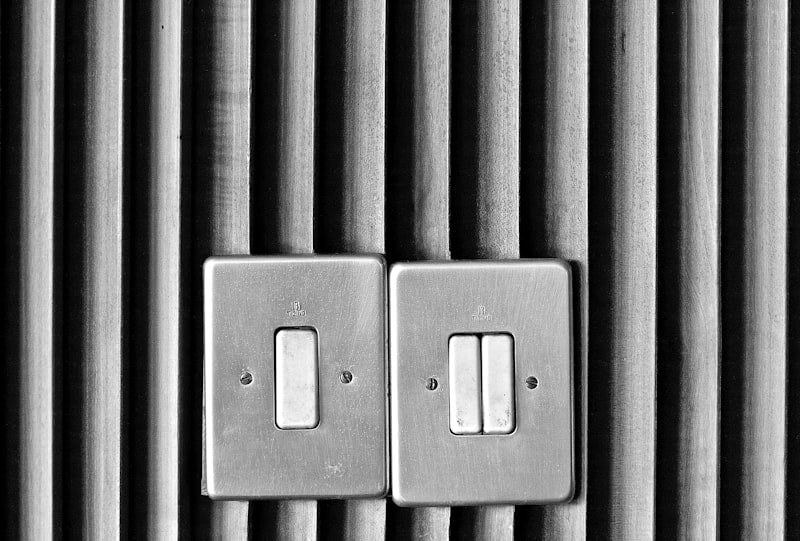 two gray switch panels